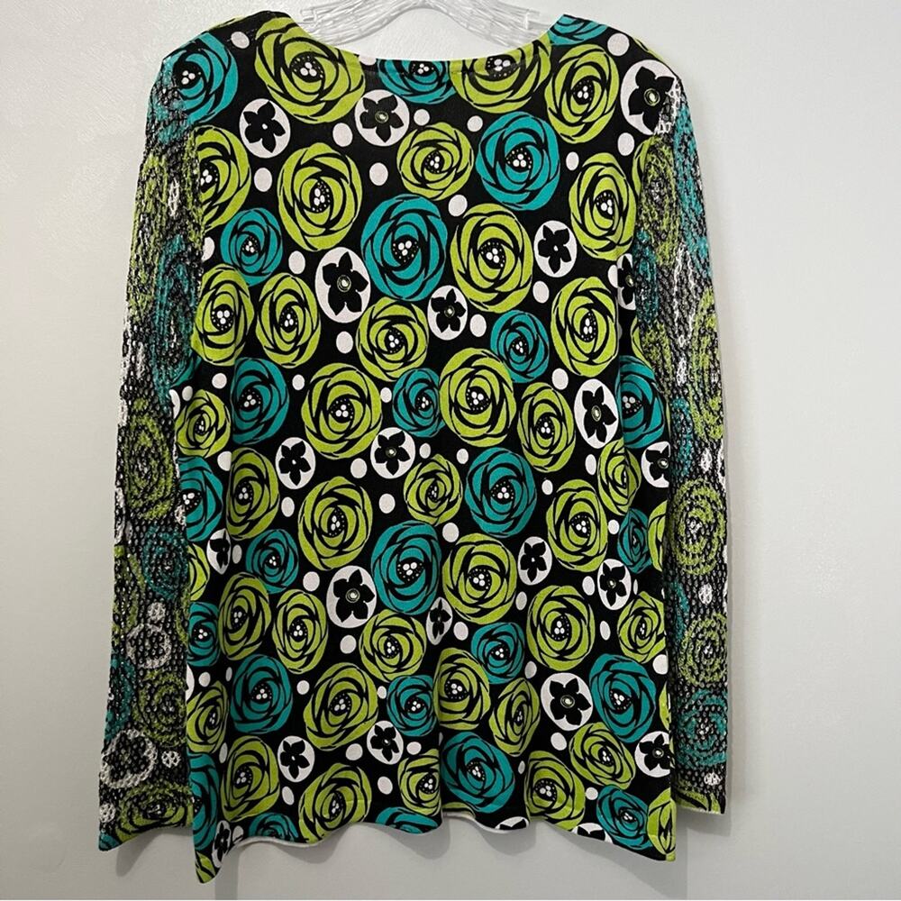 Nygard Floral Spring Lightweight Pullover V Neck Blouse | Women's Size Large - Picture 3 of 8